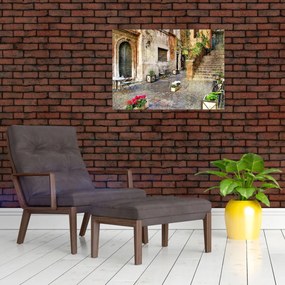 Tablou pe sticlă - Străzile vechi din Roma (70x50 cm)