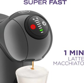 Espressor Krups KP243B10 NDG GENIO S ANTHRACITE, 1500 W, 15 bar, 0,8 l, Compatibil cu capsulele NESCAFÉ® Dolce Gusto®, LED, Functie XL, Gri/Antracit