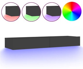 832865 vidaXL Comodă TV cu lumini LED, gri deschis, 120x35x15,5 cm