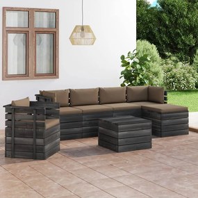 3061883 vidaXL Set mobilier grădină paleți cu perne 7 piese lemn masiv pin