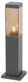 Lampa stâlp inteligentă de exterior gri închis cu fum 45 cm, inclusiv WiFi P45 - Malios