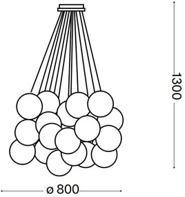 Lustră pe cablu Ideal Lux MAPA PLUS 22xE14/40W/230V