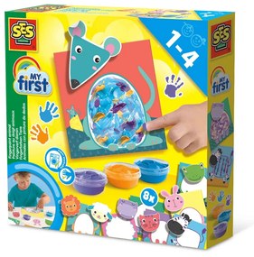 My first - Set acuarele pentru degete si tablouri cu animale de jucarie