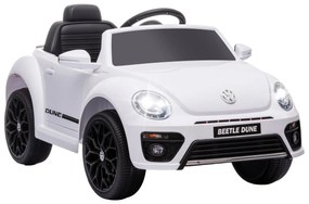 AIYAPLAY Mașinuță electrică pentru copii, VW Beetle, 3-5 km/h, cu telecomandă și muzică, alb | Aosom Romania