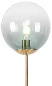 Lampă de podea Art Deco din alamă cu sticlă verde - Pallon Mezzi