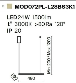 Lustra LED, pendul design modern Glint alama