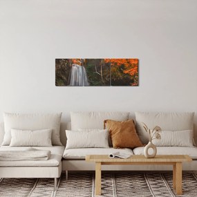 Tablou - Cascadă în Thailanda (cu ceas) (90x30 cm)