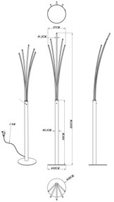 Globo 59229B - Lampă de podea LED BIZZY, reglabilă, cu control tactil, 36W, 230V