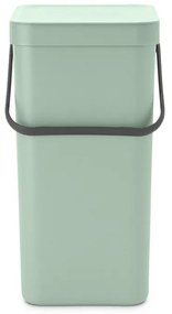 Cos de gunoi colectare selectiva Brabantia Sort&Go 1005517, 16 L, Maner, Montabil pe perete, Verde deschis