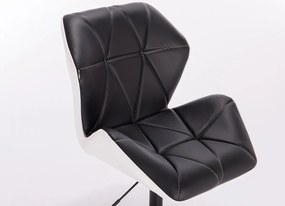 HR212K SCAUN Neagră-Alb cu Bază Neagră