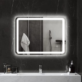 kleankin Oglinda pentru baie cu lumini LED, 70 x 50 cm | Aosom Romania