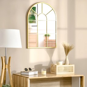 Homcom Oglinda Moderna de Perete – Arcuita 70×50 cm, Stil Fereastra Negru | Aosom Romania