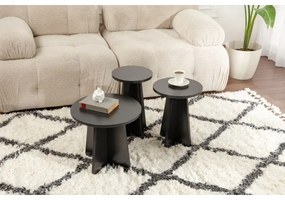 SET 3x măsuță laterală LUME d. 28/33/43 cm negru