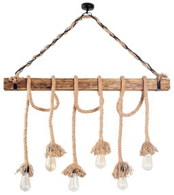 Lustră pe cablu EREBOS 6xE27/40W/230V maro