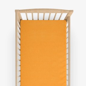 Goldea cearceaf pentru pătuț din jersey cu elastic - portocaliu 70 x 140 cm