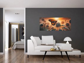 Tablou – Fluture în soare apunând (120x50 cm)