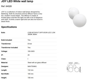 Aplica perete LED design modern JOY White 64028