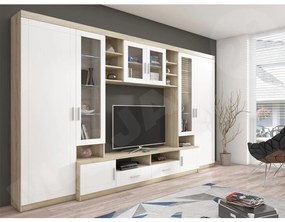 Mobilier living Merasoja (Stejar sonoma + Alb) (cu iluminat LED). 1104563