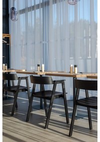 Scaun de dining negru cu cotiere din lemn de stejar Flip – Gazzda