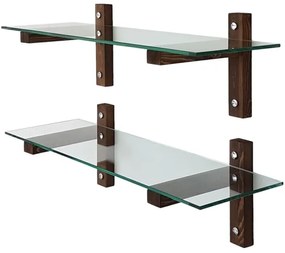 SET 2x raft de perete 25x85 cm pin/transparent