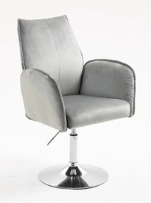 HR280N Scaun Gray din Catifea cu Bază Cromata