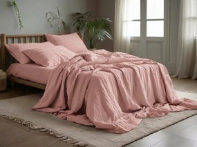 Lenjerie de pat muselina MOELLIN roz antic Dimensiunile lenjeriei: 70 x 90 cm | 140 x 200 cm