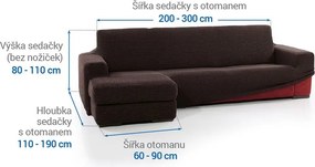 Nueva Textura Huse care se întind foarte bine NIAGARA ciocolatei canapea cu otoman stânga (l. 200 - 300 cm)