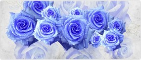 Tablou - Trandafiri albaștri (120x50 cm)