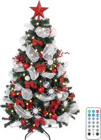 HOMCOM Brad Crăciun 180cm cu 200 LED-uri Telecomandă, 8 Moduri, 800 Ramuri | Aosom Romania