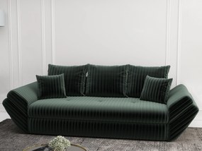 Canapea extensibilă dumonde cu ladă de depozitare si sezut confortabil din spuma high-density, Loana Ambience Green 250x100 cm