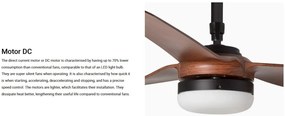 Lustra cu Ventilator si telecomanda PUNT M LED negru/nuc