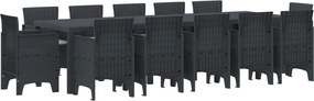 vidaXL Set de masă pentru grădină 13 pcs Antracit și gri deschis