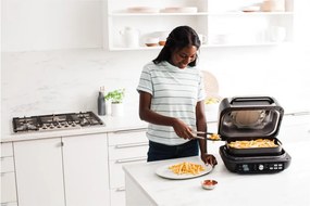 Gratar electric Ninja Foodi MAX PRO AG651EU, 2460W, 3.8L, Functie gratar si Air fryer, Cyclonic Air, Smart Cook, Negru/inox