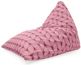 Sac de șezut Triangl tricotaj roz din lână, roz