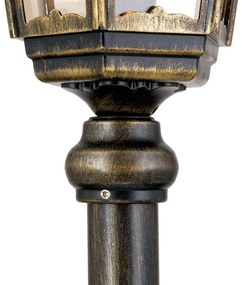 Stalp iluminat exterior stil clasic IP43 H140 Puchberg AL 11K/82576 schwarz-gold/rauch OR
