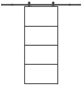 vidaXL Ușă glisantă cu set feronerie, 90x205 cm, sticlă ESG/aluminiu