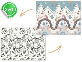 Covoraș de joacă pliabil pentru copii 200x180x1cm Cărare și abecedar