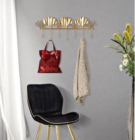 Cuier de perete Mauro Ferretti Leaves, auriu