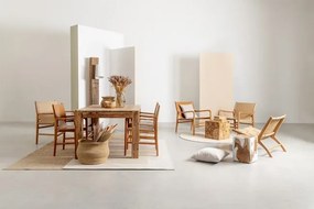 Masuta de cafea maro/alba din Lemn de Teak, 30x30x40 cm, Melty Bizzotto