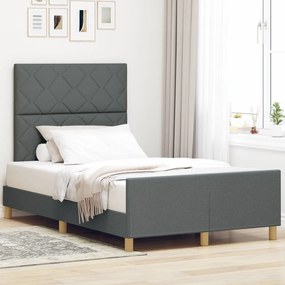 vidaXL Cadru de pat, gri închis, 120x200 cm, textil