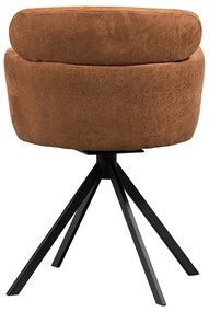 Scaun de dining maro coniac cu cotiere tapițat Fenne – WOOOD