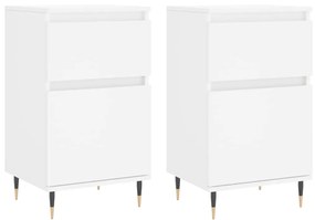 vidaXL Servante, 2 buc., alb, 40x35x70 cm, lemn prelucrat