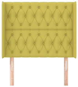 Tablie de pat cu aripioare, verde, 93x16x118 128 cm, textil 1, Verde, 93 x 16 x 118 128 cm