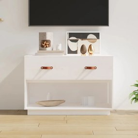 Comoda TV, alb, 90x40x60 cm, lemn masiv de pin 1, Alb
