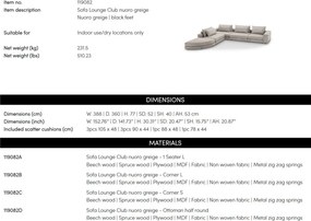 Canapea modulara design LUX Lounge Club, Nuoro greige