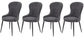 Set 4 scaune K366 velvet gri