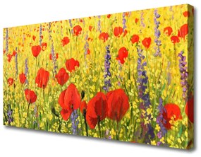 Tablou pe panza canvas Flori Floral Roșu Violet