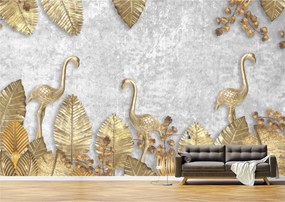 Tapet Premium Canvas - Fazani aurii abstract