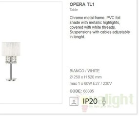 Veioza lampa de masa cristal Venezian OPERA TL1 068305