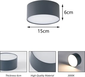 Brilagi - Plafonieră LED pentru baie FORIS, 20W, 230V, Ø 15 cm, antracit, IP44